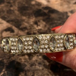 Heidi Daus champagne and clear crystal bangle